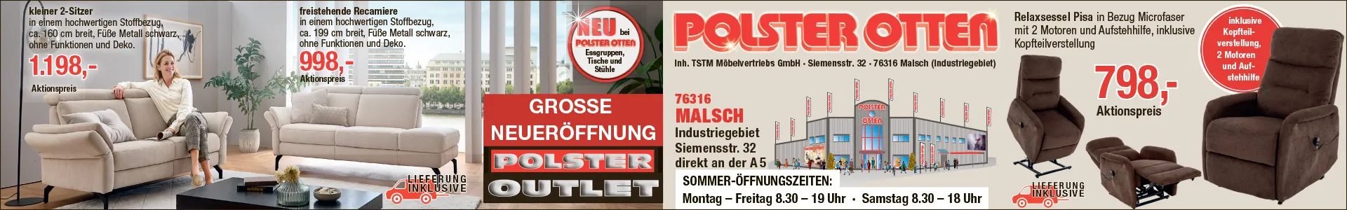 Banner Neueröffnung Polster Outlet